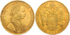 HAUS HABSBURG, Franz Joseph I., 1848-1916, 4 Dukaten 1909.
Ware ist MwSt-befreit
VAT tax free
GOLD, ss-vz/vz
KM 2276