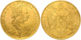 HAUS HABSBURG, Franz Joseph I., 1848-1916, 4 Dukaten 1912.
Ware ist MwSt-befreit
VAT tax free
GOLD, feine Kr., ss+
Frbg.487