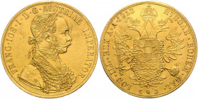 HAUS HABSBURG, Franz Joseph I., 1848-1916, 4 Dukaten 1913.
Ware ist MwSt-befreit
VAT tax free
GOLD, ss-vz
Frbg.487