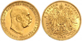 HAUS HABSBURG, Franz Joseph I., 1848-1916, 10 Kronen 1909.
GOLD, vz