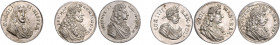 AUGSBURG, STADT, Silberjetons o.J.(1690) a.d. Krönung Josephs I. Mit den Büsten von: Kaiser Leopold, Carl II. von Spanien, Karl XI. von Schweden, Ludw...