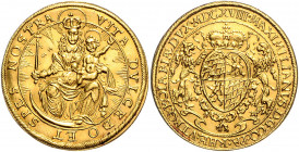 BAYERN, Maximilian I., 1598-1651, Doppeldukat 1618, München. 6,85g.
GOLD, Prachtex., vz-st
Frbg.191; Hahn 63