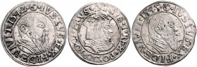 BRANDENBURG-PREUSSEN, Albrecht, 1525-1569, Groschen 1542, Königsberg. 1,93g.; Groschen 1545, Königsberg. 1,78g. DAZU:Sigismund I., Groschen 15??. 1,97...