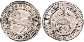 BRAUNSCHWEIG UND LÜNEBURG, LINIE LÜNEBURG-CELLE, Christian Ludwig, 1648-1665, 1/24 Taler 1665 LW, Clausthal. Springendes Pferd. 2,05g.
ss-vz
We.1531...