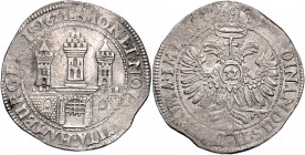 HAMBURG, STADT, Reichstaler 1621. Mit Titel Ferdinand II. 28,37g.
kl.Zainende, kl.Sf.a.Rd., Hornsilber, ss
Dav.5365; Gaed.405