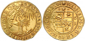 HESSEN-KASSEL, Wilhelm V., 1627-1637, Goldgulden 1631, Kassel. Keine Häuser, 12 Sonnenstrahlen.
GOLD, l.prägeschw., f.vz
Schütz 785.1; Müller 2103...