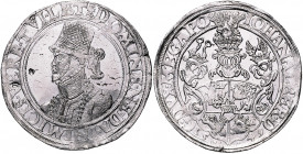 MECKLENBURG-GÜSTROW, Johann Albrecht I., 1547-1576, Taler 1549, Gadebusch. Büste mit Hut l. Rs.Dreifach behelmtes Wappen. 28,72g.
kl.Hsp., vz
Dav.95...