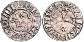WISMAR, STADT, Witten o.J.(vor 1379). Stierkopf Rs.Blumenkreuz. 1,36g.
ss
Jesse 304
