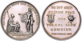 WÜRTTEMBERG, Wilhelm I., 1816-1864, Silber-Gedenkmed. 1824 von P.Hirsch a.d 2.Geburtstag des Kronprinzen Karl. Minerva sitzend mit Knabe neben stehend...