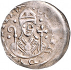 WÜRZBURG, BISTUM, Gottfried I. von Spitzenstein-Helfenstein, 1186-1190, Einseitiger Pfennig o.J. Büste v.vorn mit Mitra, hält Krumm- und Kreuzstab, 4 ...