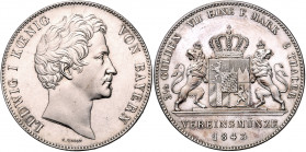 BAYERN, Ludwig I., 1825-1848, Doppeltaler 1843.
st, PP Abschlag
AKS 74; T.74; Dav.589
