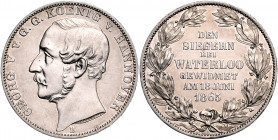 HANNOVER, Georg V., 1851-1866, Vereinstaler 1865 B. Sieg bei Waterloo.
PP
AKS 160; T.176; Dav.684