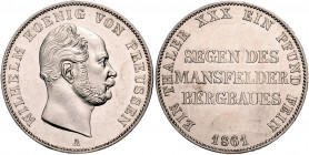 PREUSSEN, Wilhelm I., 1861-1888, Ausbeutevereinstaler 1861 A.
l.berieben, PP
AKS 98; T.267; Dav.781