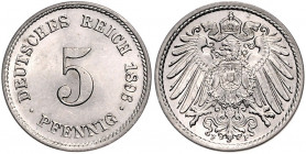 KLEINMÜNZEN, 5 Pfennig 1896 F.
Prachtex., st
J.12