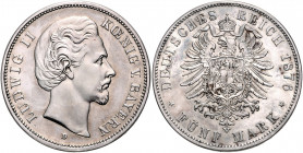 BAYERN, Ludwig II., 1864-1886, 5 Mark 1876 D.
vz-st
J.42