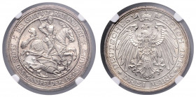 PREUSSEN, Wilhelm II., 1888-1918, 3 Mark 1915 A. Mansfeld.
Prachtex. mit feiner Tönung, NGC MS 66
J.115
