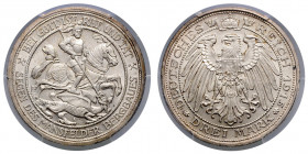 PREUSSEN, Wilhelm II., 1888-1918, 3 Mark 1915 A. Mansfeld.
Prachtex., PCGS MS 66
J.115