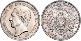 SCHWARZBURG-RUDOLSTADT, Günther Victor, 1890-1918, 2 Mark 1898 A.
st
J.167