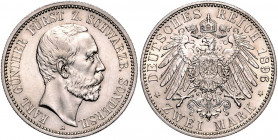 SCHWARZBURG-SONDERSHAUSEN, Karl Günther, 1880-1909, 2 Mark 1896 A.
f.st
J.168