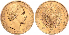 BAYERN, Ludwig II., 1864-1886, 20 Mark 1872 D.
ss
J.194
