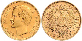 BAYERN, Otto, 1886-1913, 10 Mark 1900 D.
Ware ist MwSt-befreit
VAT tax free
vz-st/f.st
J.201