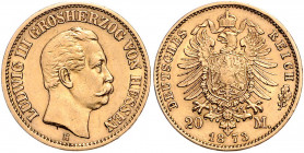 HESSEN, Ludwig III., 1848-1877, 20 Mark 1873 H.
ss
J.214