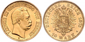 HESSEN, Ludwig III., 1848-1877, 10 Mark 1875 H.
vz-st/f.st
J.216