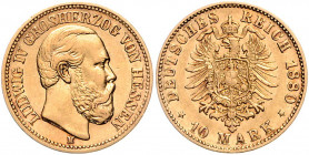 HESSEN, Ludwig IV., 1877-1892, 10 Mark 1880 H.
vz-st
J.219