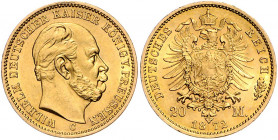 PREUSSEN, Wilhelm I., 1861-1888, 20 Mark 1872 C.
vz/st
J.243