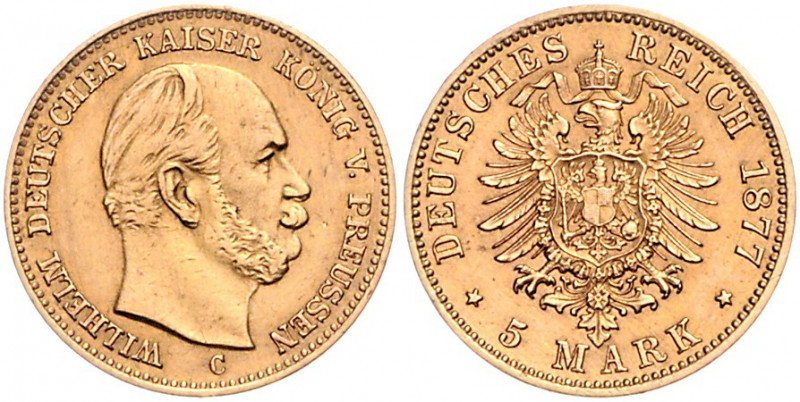 PREUSSEN, Wilhelm I., 1861-1888, 5 Mark 1877 C.
ss
J.244