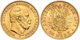 PREUSSEN, Wilhelm I., 1861-1888, 20 Mark 1876 C.
Ware ist MwSt-befreit
VAT tax free
st
J.246