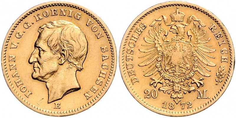 SACHSEN, Johann, 1854-1873, 20 Mark 1872 E.
ss
J.258