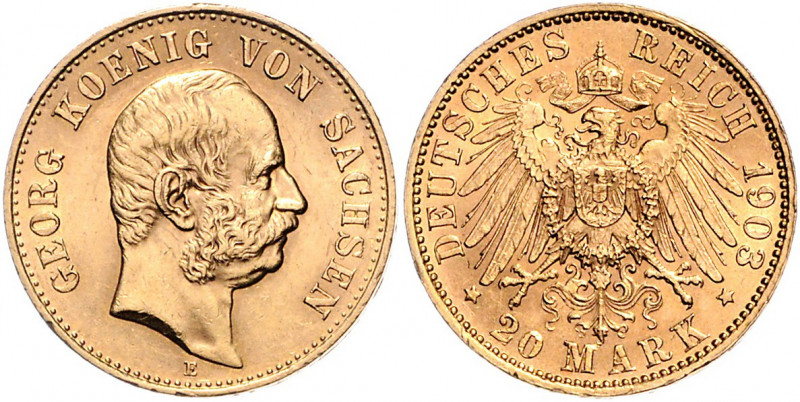 SACHSEN, Georg, 1902-1904, 20 Mark 1903 E.
vz
J.266