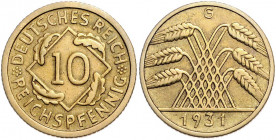 WEIMARER REPUBLIK, 1919-1933, 10 Reichspfennig 1931 G.
selten, f.vz
J.317