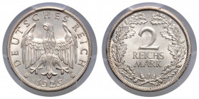 WEIMARER REPUBLIK, 1919-1933, 2 Reichsmark 1925 J.
Prachtex., PCGS MS 64
J.320