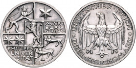 WEIMARER REPUBLIK, 1919-1933, 3 Reichsmark 1927 A. Marburg.
l.berührte PP
J.330