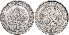 WEIMARER REPUBLIK, 1919-1933, 5 Reichsmark 1928 D. Eichbaum.
f.vz
J.331