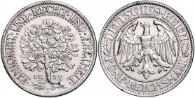 WEIMARER REPUBLIK, 1919-1933, 5 Reichsmark 1928 F. Eichbaum.
zaponiert, ss+
J.331