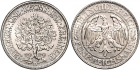 WEIMARER REPUBLIK, 1919-1933, 5 Reichsmark 1929 D. Eichbaum.
vz-st
J.331