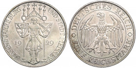 WEIMARER REPUBLIK, 1919-1933, 5 Reichsmark 1929 E. Meissen.
f.st
J.339