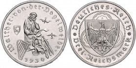 WEIMARER REPUBLIK, 1919-1933, 3 Reichsmark 1930 A. Walther von der Vogelweide.
zaponiert, vz
J.344