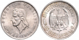 DRITTES REICH, 1933-1945, 5 Reichsmark 1934 F. Schiller.
st
J.359