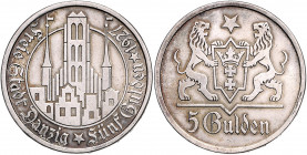DANZIG, Freie Stadt, 1920-1939, 5 Gulden 1927.
ss/vz
J.D9