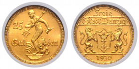 DANZIG, Freie Stadt, 1920-1939, 25 Gulden 1930.
GOLD, Prachtex., NGC MS 65
J.D11