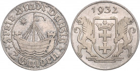 DANZIG, Freie Stadt, 1920-1939, 2 Gulden 1932.
vz/st
J.D16