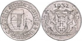 DANZIG, Freie Stadt, 1920-1939, 5 Gulden 1932. Krantor.
f.vz
J.D18