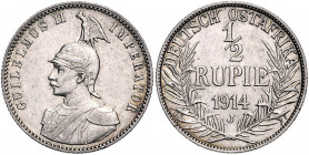 KOLONIEN, Deutsch-Ostafrika, 1/2 Rupie 1914 J.
f.vz
J.721