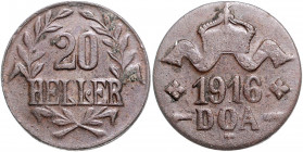 KOLONIEN, Deutsch-Ostafrika, 20 Heller 1916 T.
ss/vz
J.724a