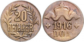 KOLONIEN, Deutsch-Ostafrika, 20 Heller 1916 T.
zaponiert, ss-vz
J.724b