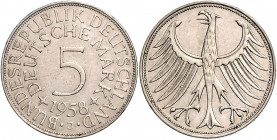 BUNDESREPUBLIK DEUTSCHLAND, 5 DM 1958 J.
vz
J.387